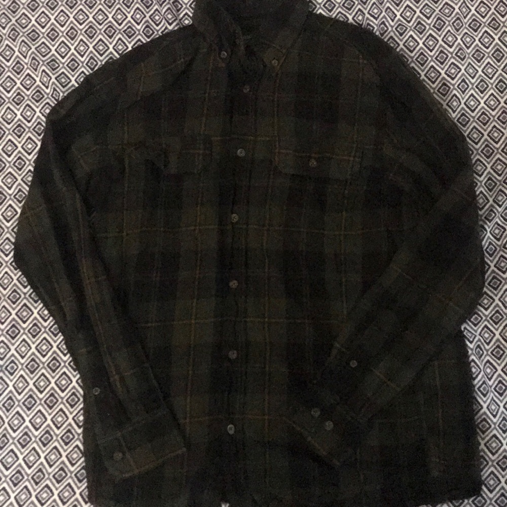 Faded Glory Green/Black Flannel Long Sleeve
